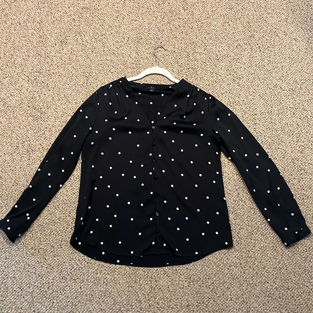 EUC Ann Taylor Polka Dot Blouse (Med)